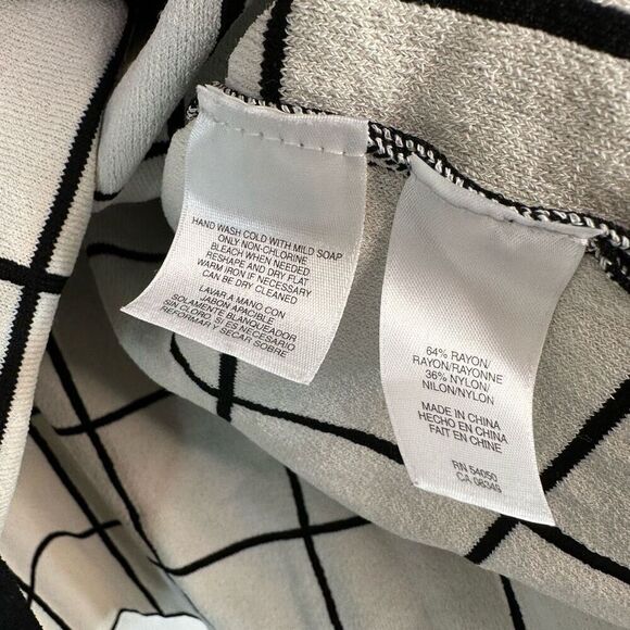 Jones New York Grid Plaid Full Zip Jacket 2X Preppy Minimalist Stretch Knit - Picture 5 of 8